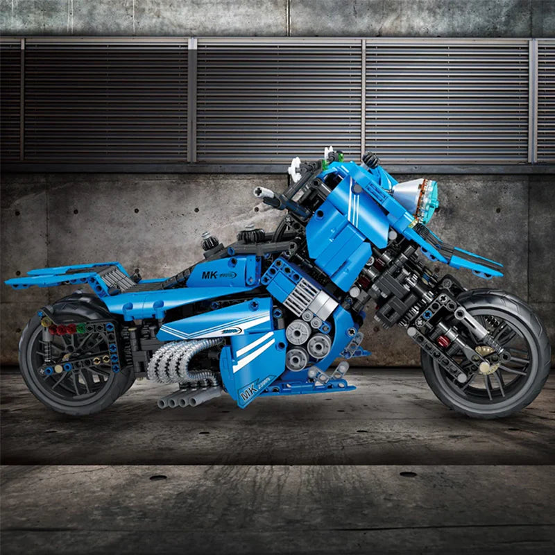 Mould King 23009 - Split Wheel Motorbike - vue 6 | Power Blockz