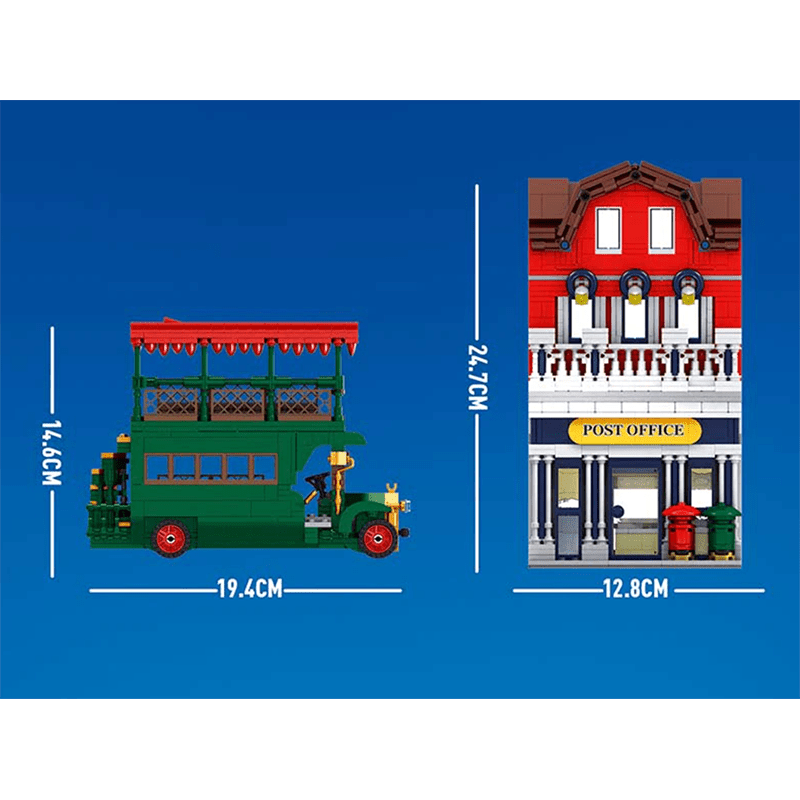 Mould King 11001 - British Post Office with Bus - vue 5 | Power Blockz