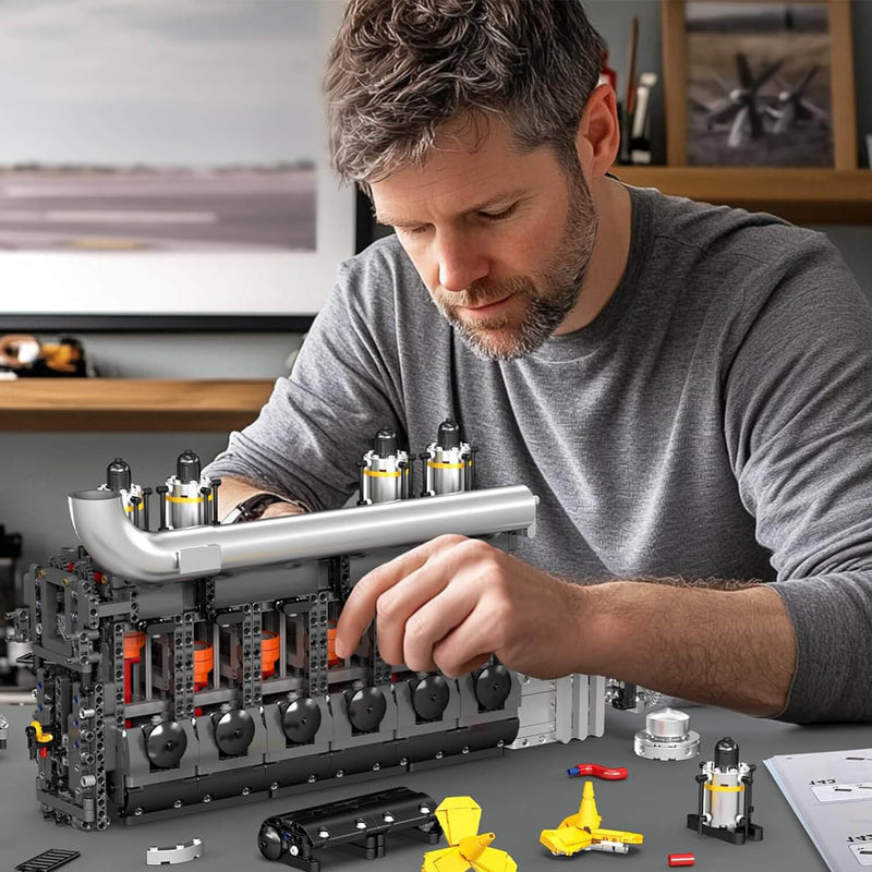 Mould King 10209 - Marine Twin-Prop Diesel Engine - vue 5 | Power Blockz