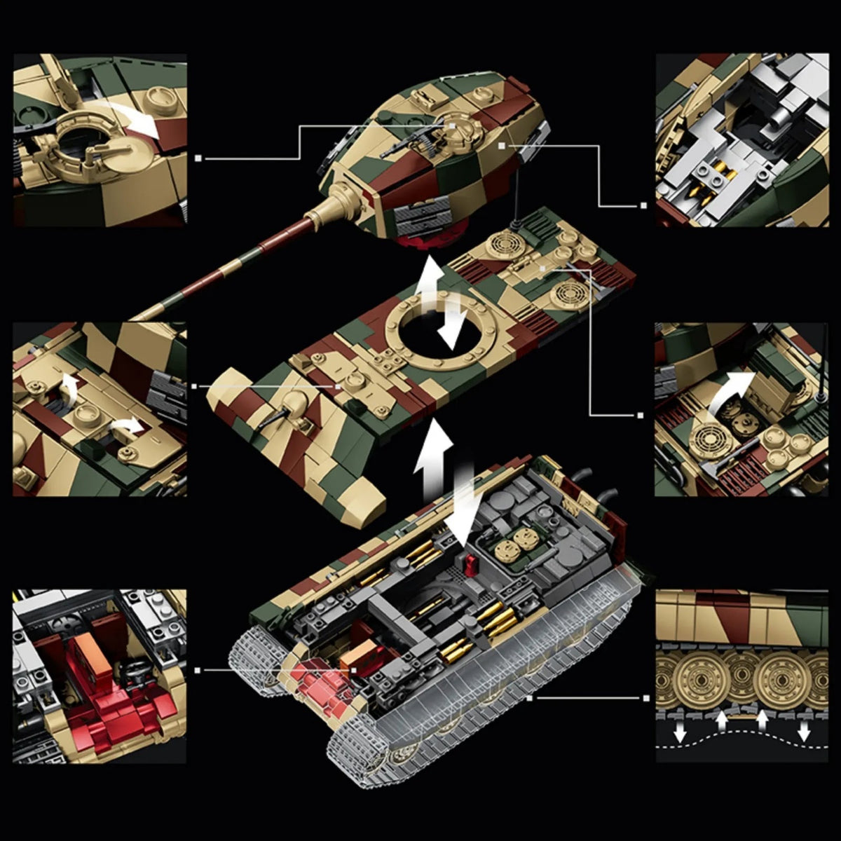 12GO 97027 - Tiger II Tank - vue 3 | Power Blockz