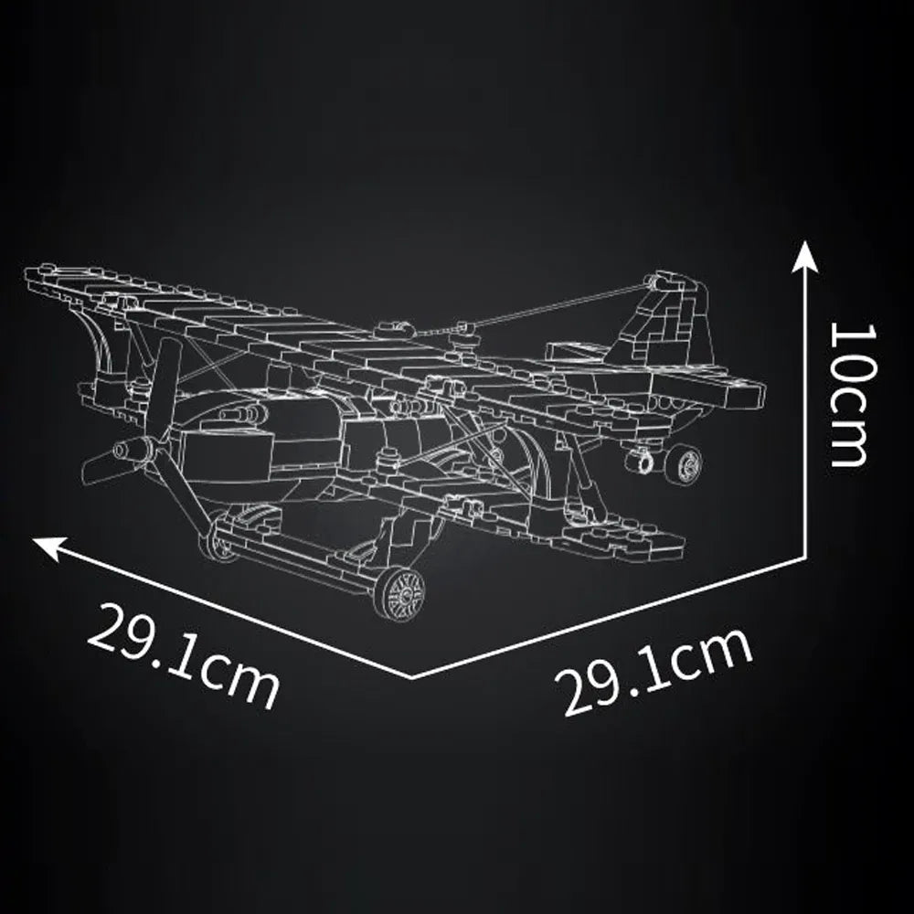 Mould King 24066 - Racing Biplane American Style - vue 6 | Power Blockz