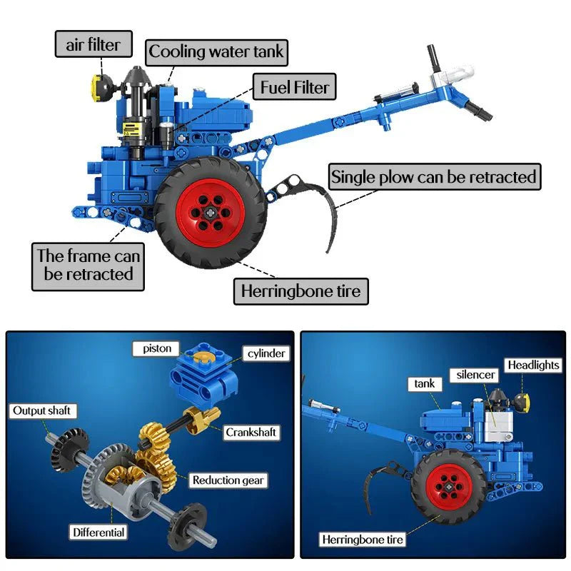 Winner 7069 - Retro Walking Tractor - vue 4 | Power Blockz