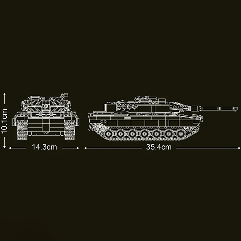 Mould King 20020 - Remote Controlled Leopard Tank - vue 8 | Power Blockz