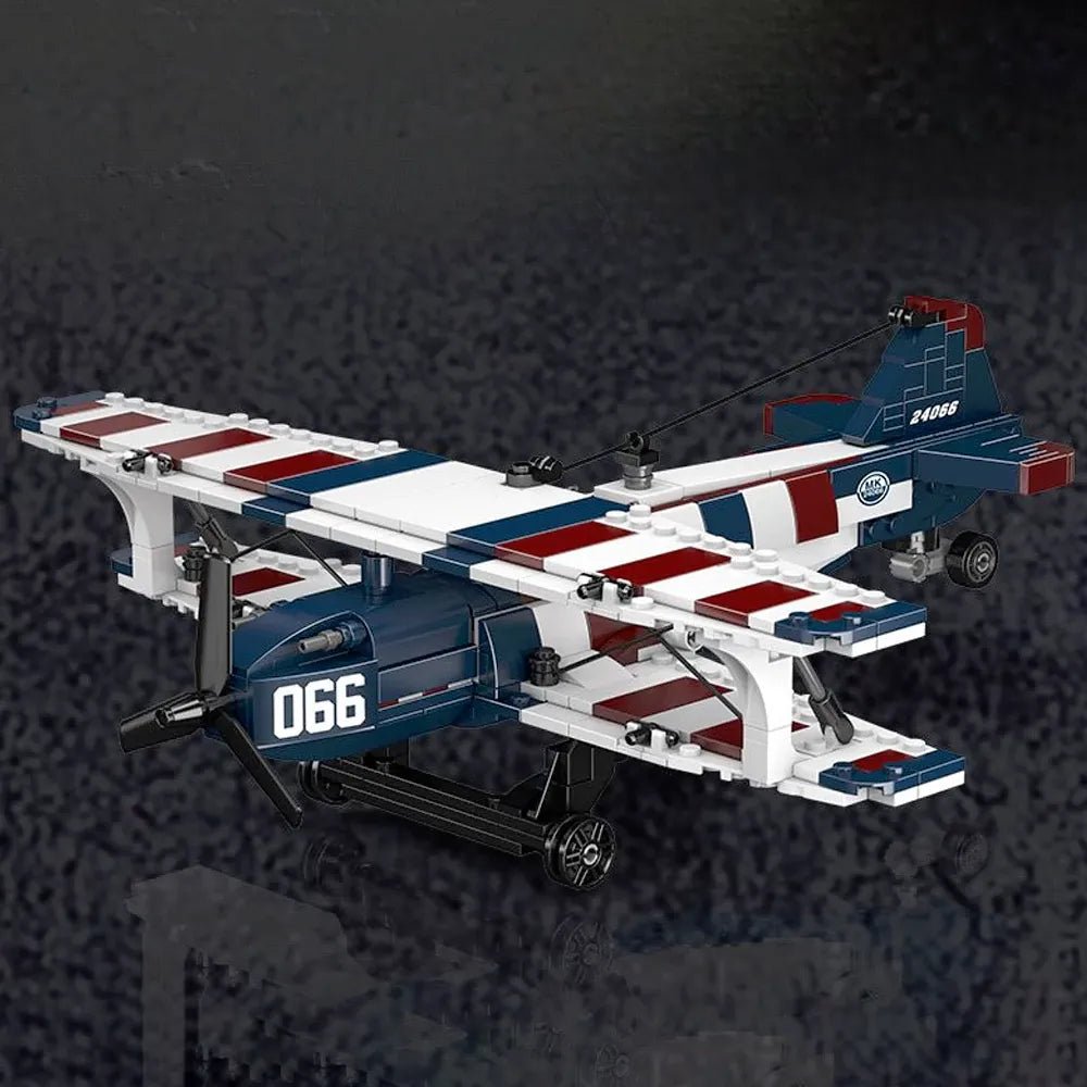 Mould King 24066 - Racing Biplane American Style - vue 2 | Power Blockz