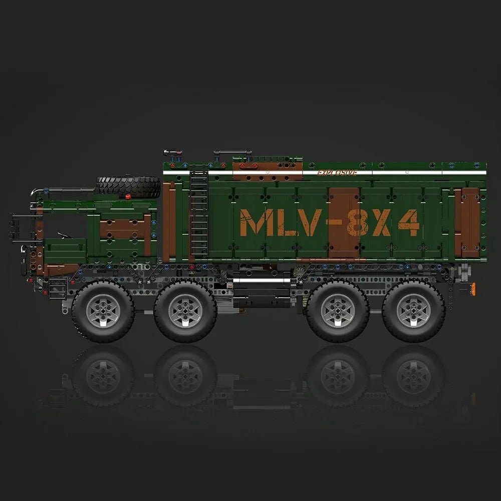Mould King 20040 - Remote Controlled - Desert Sand Camo - 8x8 Desert Heavy Hauler - vue 15 | Power Blockz