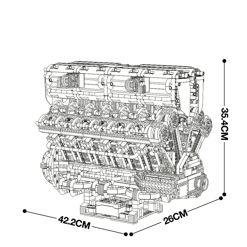 Reobrix 33017 - Naturally Aspired V12 Engine - vue 7 | Power Blockz