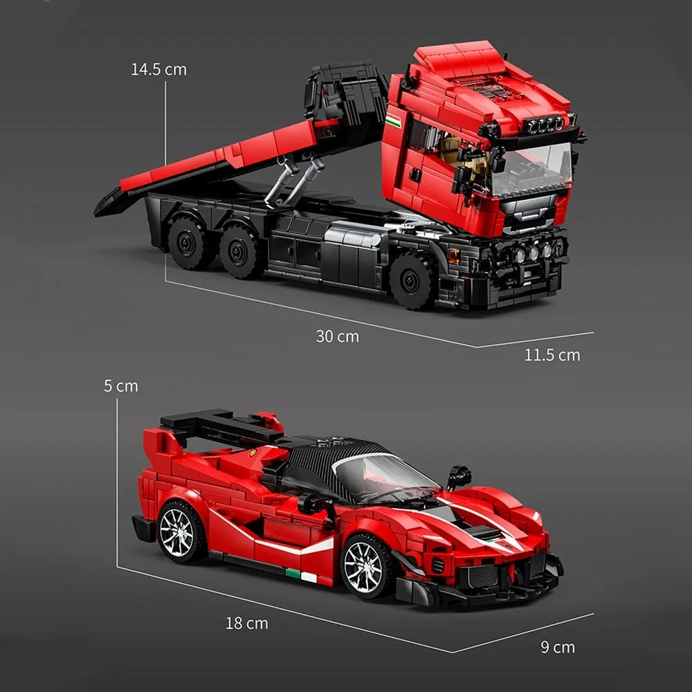 12GO 95002 - Italian Supercar Trailer Set - vue 9 | Power Blockz