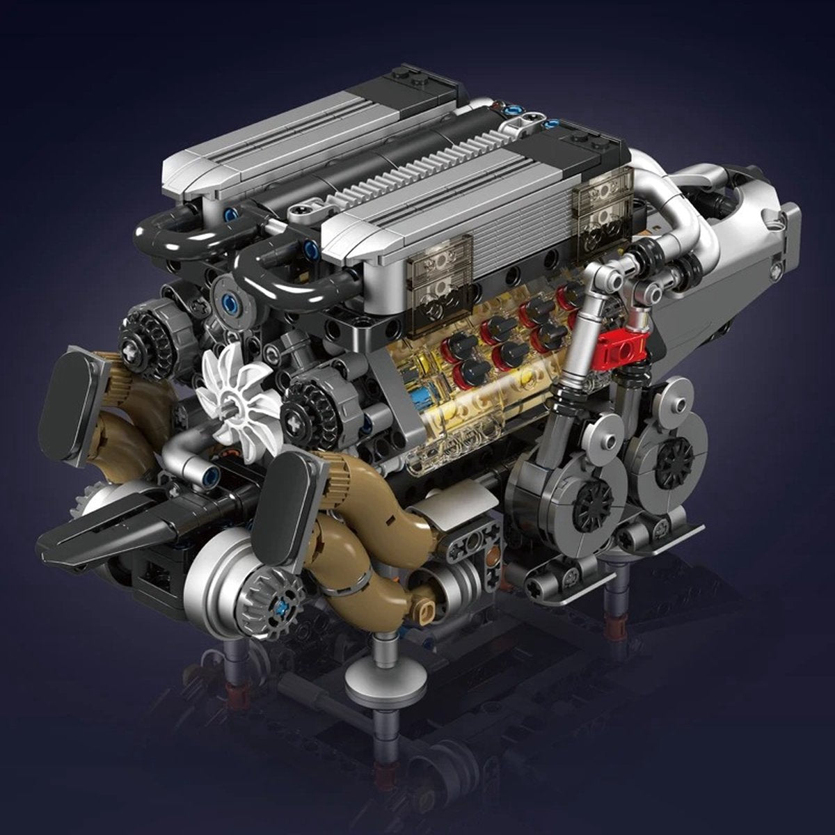 Mould King 10131 - Hypercar W16 Engine - vue 7 | Power Blockz
