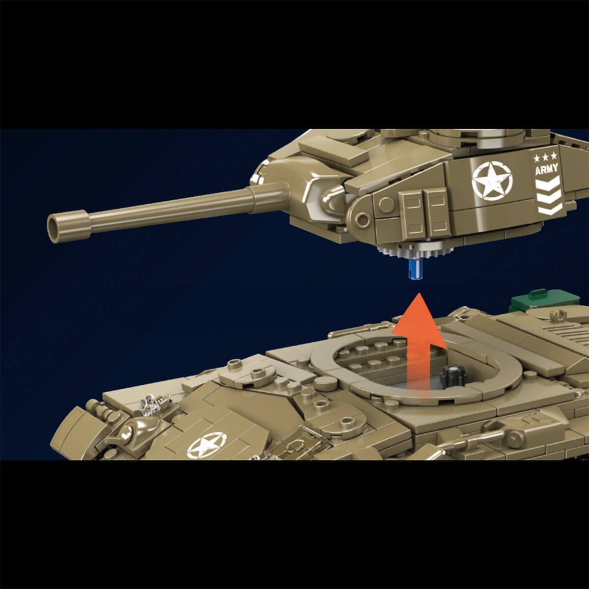 Mould King 20043 - M24 Chaffee Tank Remote Control - vue 6 | Power Blockz