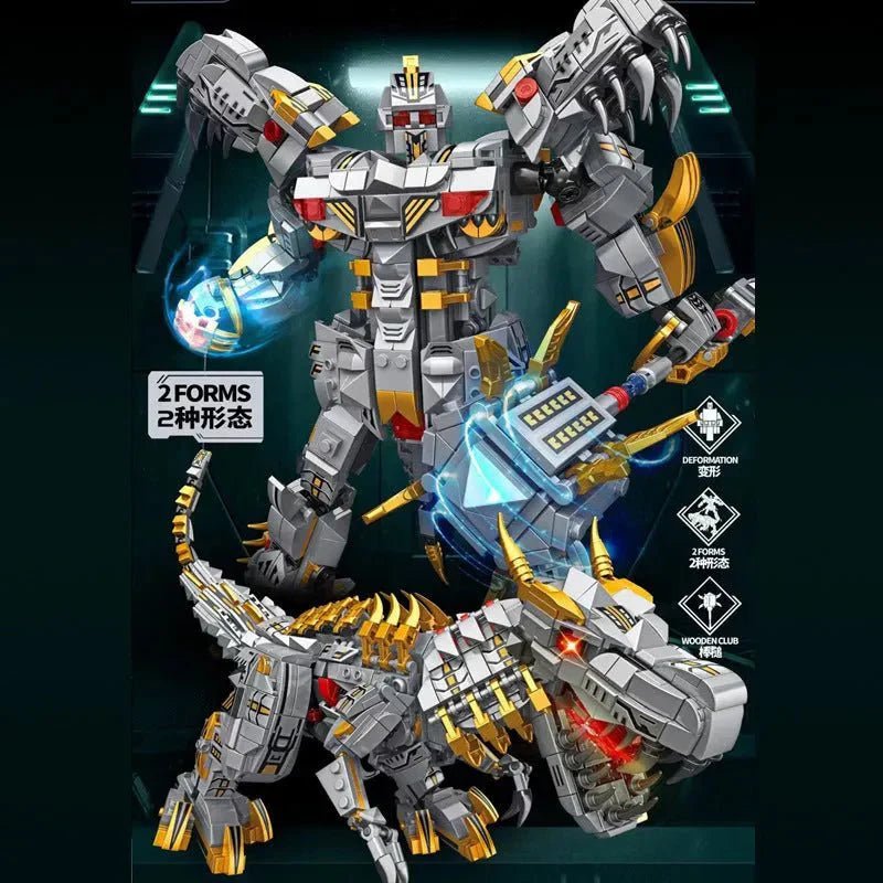 Mecha Iron Grimlock Dinosaur Transformers Bricks Toy | 1376pcs - Mecha Iron Grimlock Dinosaur Transformers Bricks Toy - vue 5 | Power Blockz