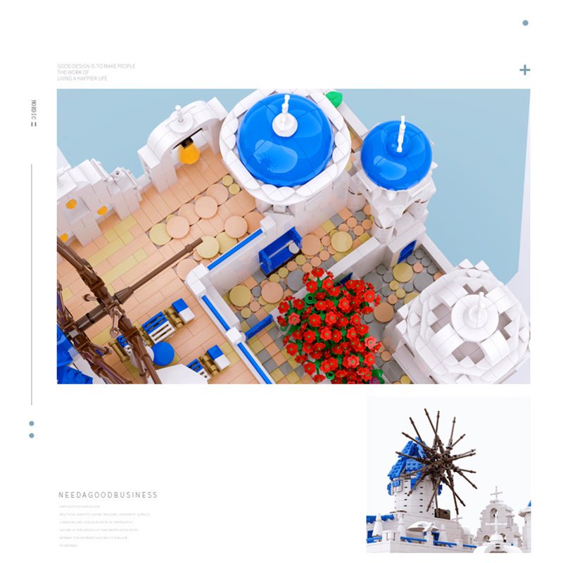 Gobricks MOC-89609 - Santorini Levels - vue 4 | Power Blockz