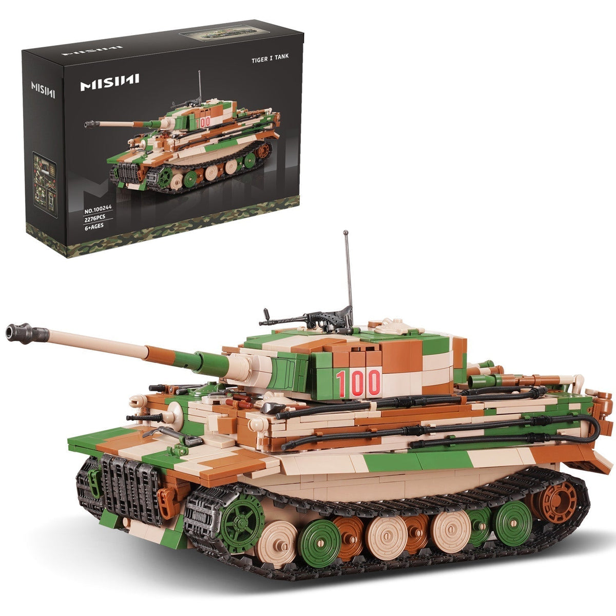 Quanguan 100244 - Tiger I Tank - vue 3 | Power Blockz