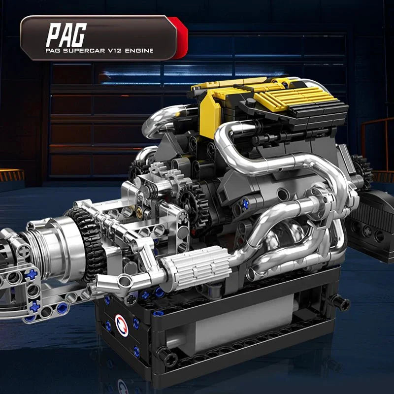 Mould King 10207 - PAG Supercar V12 Engine Technic - vue 2 | Power Blockz
