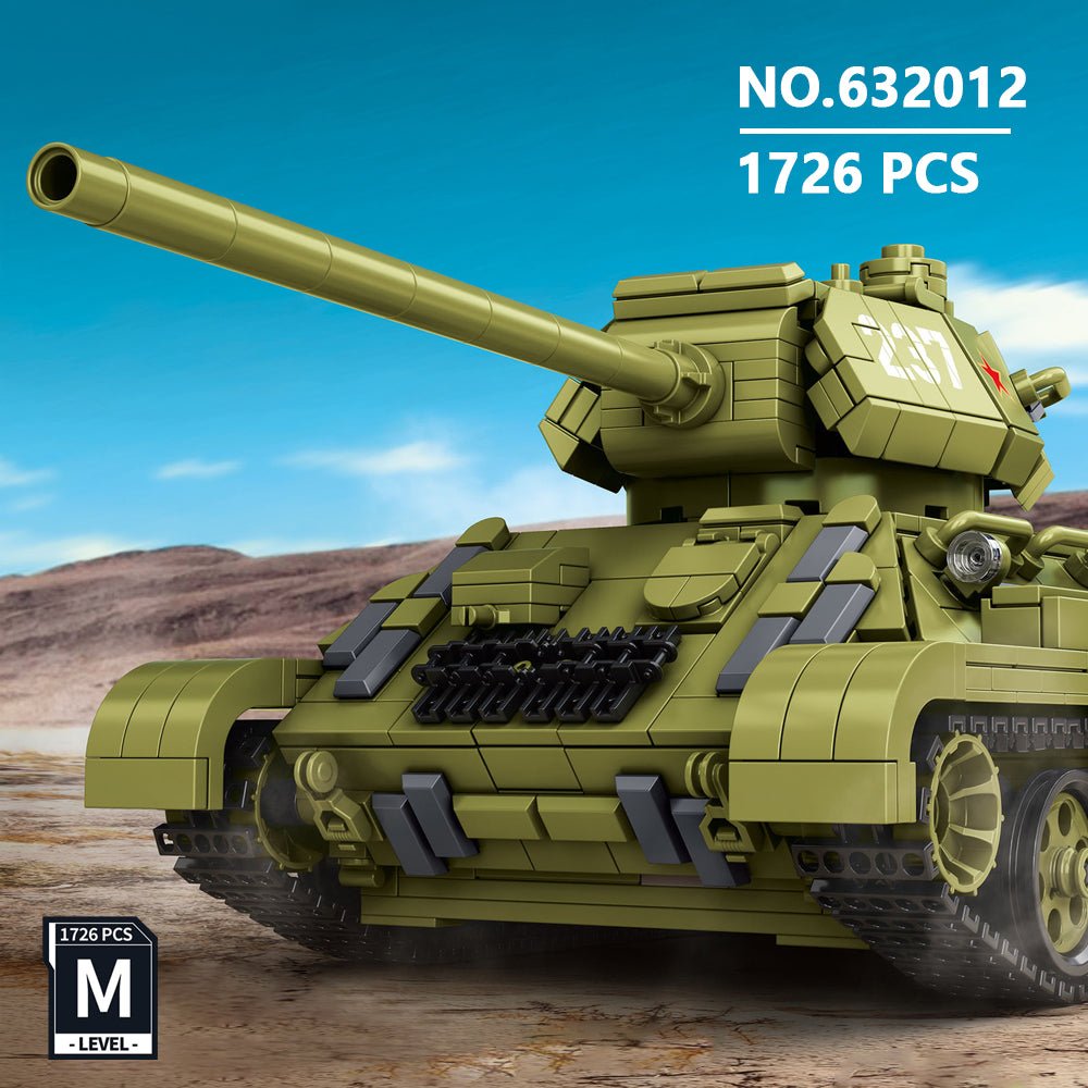 Panlos 632014 - Static Version - T-34 tank - vue 2 | Power Blockz