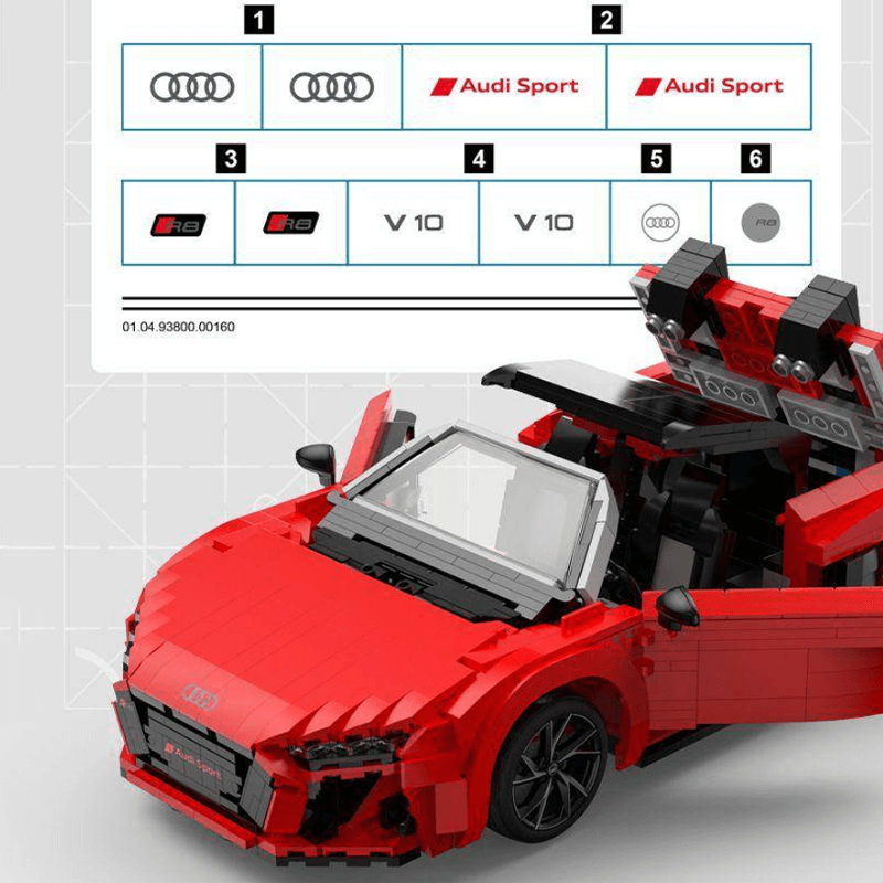 Rastar 93800 - Audi R8 Spyder - vue 12 | Power Blockz