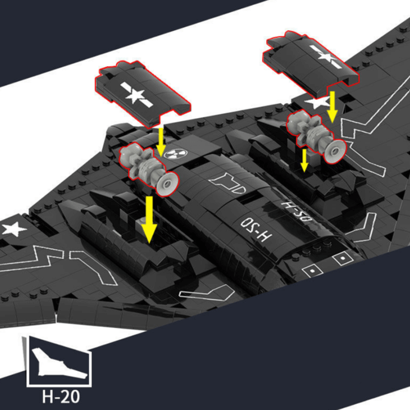 Gobricks MOC A0833 - Xian H-20 - vue 10 | Power Blockz