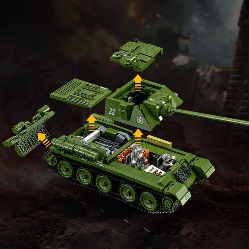 Panlos 632022 - Remote Controlled SU-100 Tank Destroyer - vue 7 | Power Blockz