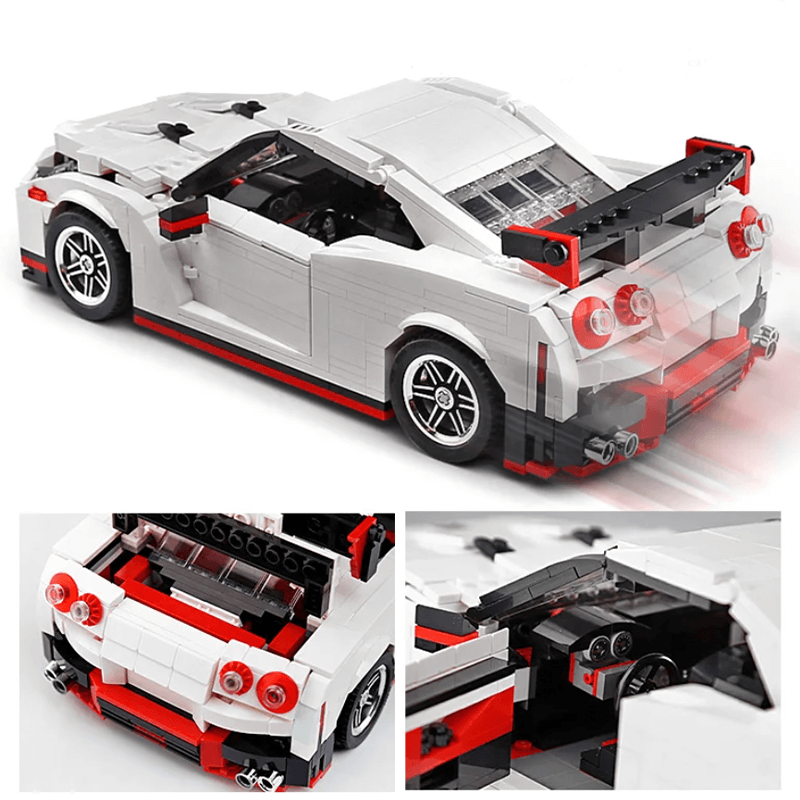 Mould King 13104 - R35 GTR Godzilla White - vue 6 | Power Blockz