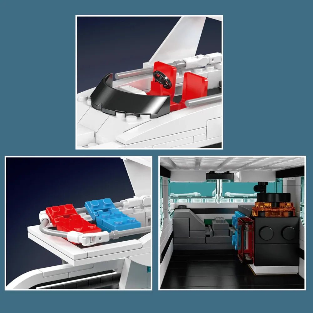 Mould King 10218 - White Dolphin Yacht - vue 4 | Power Blockz
