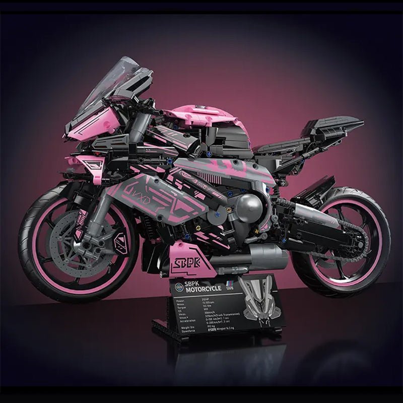 Toylinx 8817 - Pink Cyberpunk Superbike - vue 5 | Power Blockz