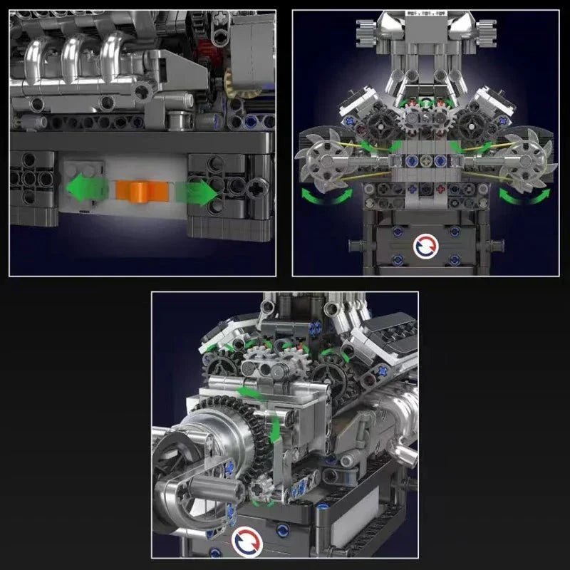 Mould King 10206 - MCL Supercar V8 Engine - vue 5 | Power Blockz