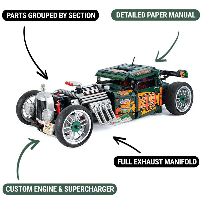 KBOX K10509 - Static Version - Classic Hot Rod Coupe - vue 9 | Power Blockz
