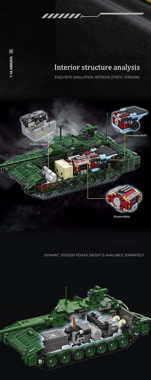 12GO 96003 - T-14 Armata Main Battle Tank - vue 10 | Power Blockz
