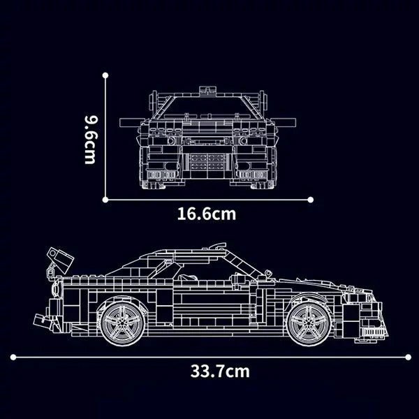 Mould King 10113 - Godzilla Skyline R34 GTR - vue 5 | Power Blockz