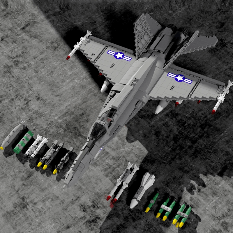 Reobrix 33022 - F18 Fighter Jet - vue 3 | Power Blockz