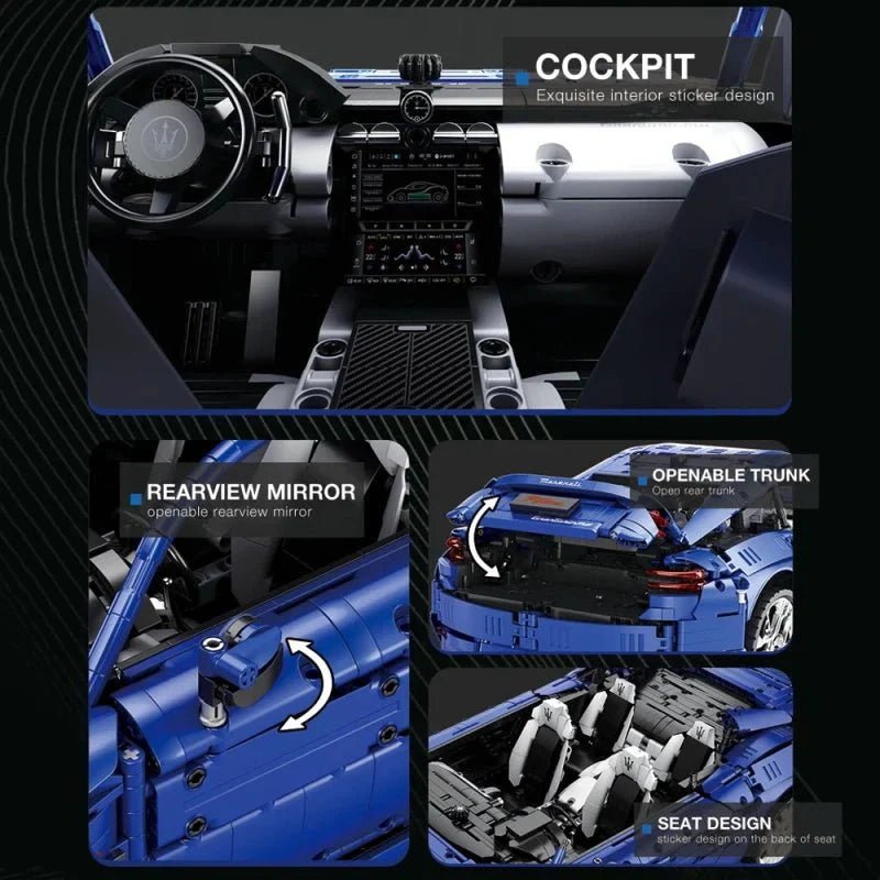 Reobrix 11010 - Maserati GranTurismo Blue Edition - vue 3 | Power Blockz