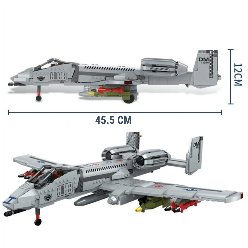 Sluban M38-B1362 - A-10 Ground Attack Aircraft - vue 3 | Power Blockz