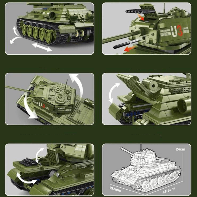TGL T4014 - Remote Controlled T34 Tank - vue 6 | Power Blockz