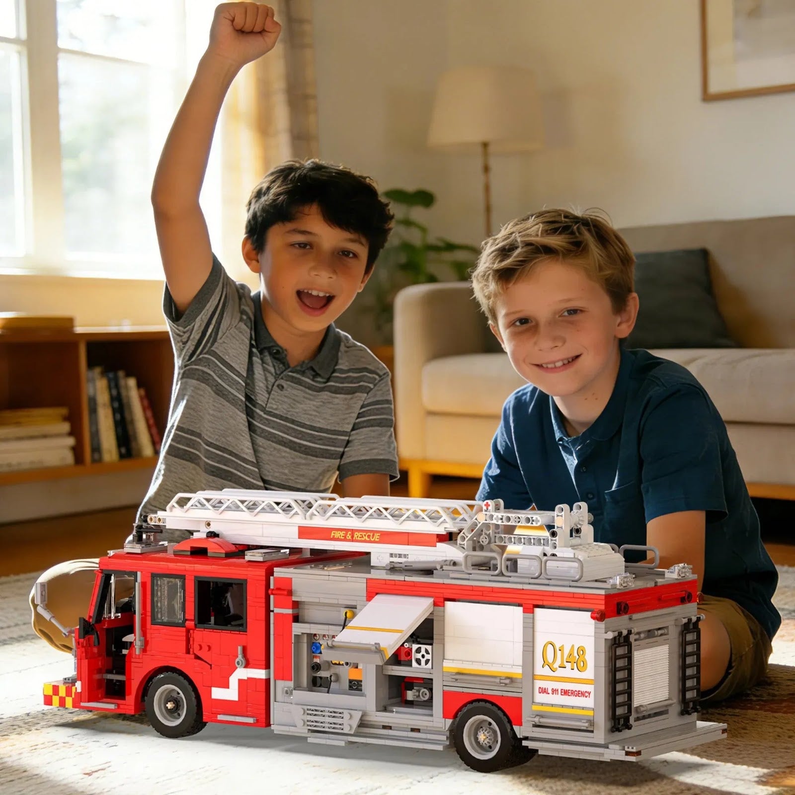 Xbert 66148 - US Firetruck Elevated Water Towers - vue 5 | Power Blockz
