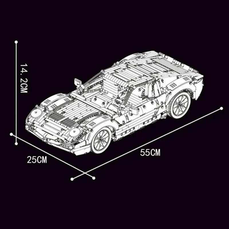 Lisong 66002 - 1960s Miura V12 Supercar - vue 5 | Power Blockz