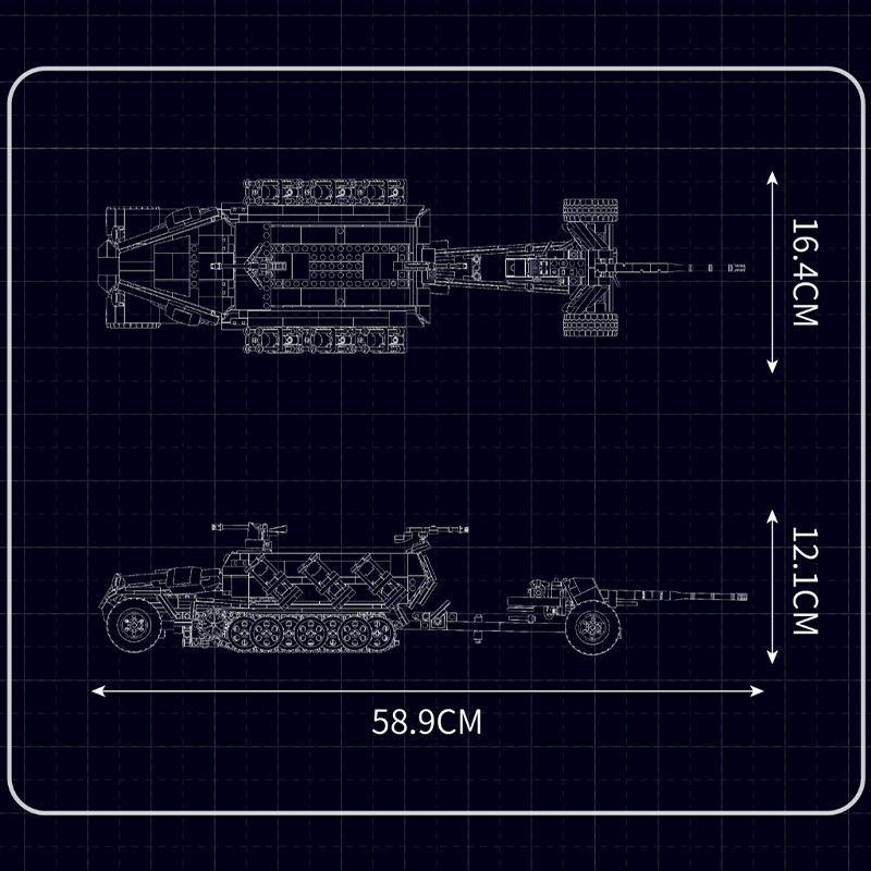 Mould King 20027 - KFZ 251 Half Track - vue 7 | Power Blockz