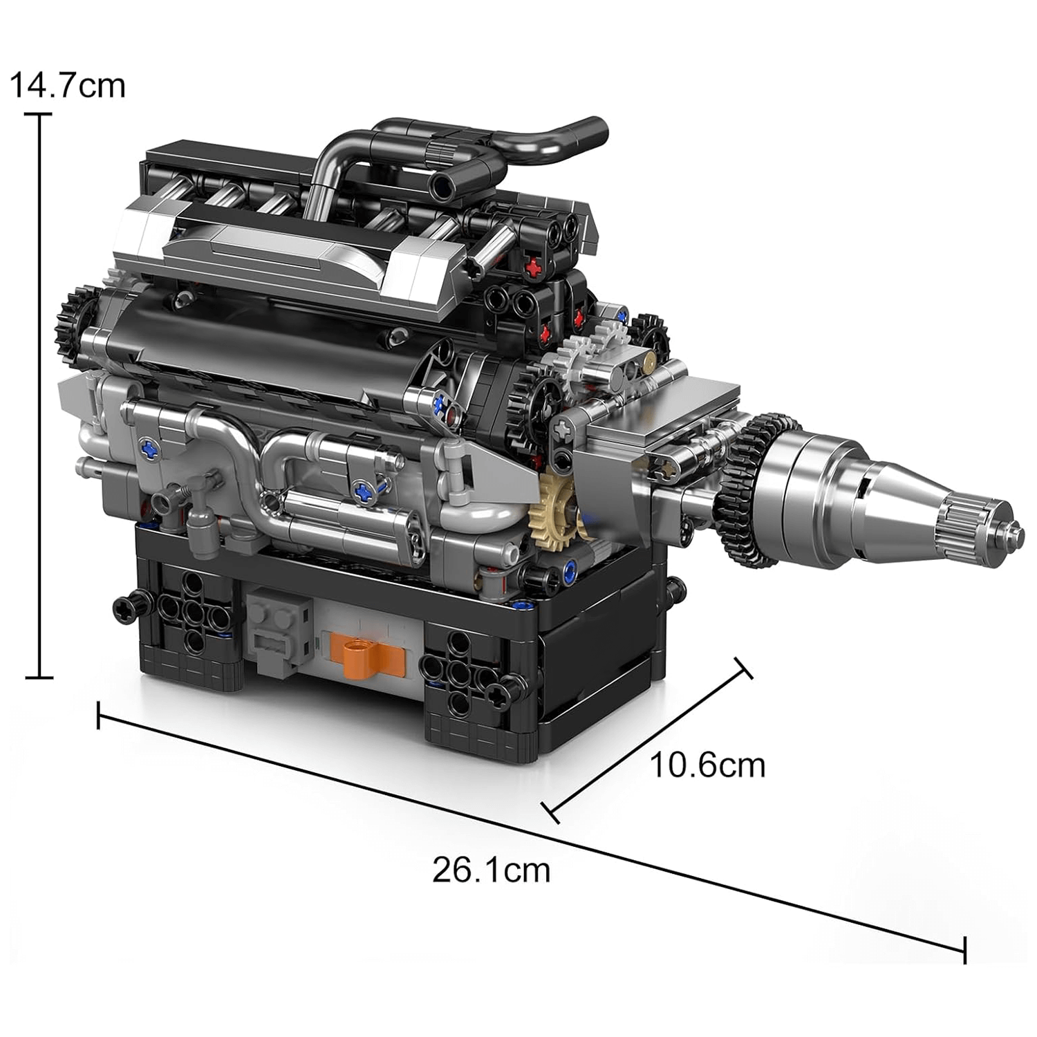 Mould King 10205 - Motorized V12 Show Engine - vue 5 | Power Blockz