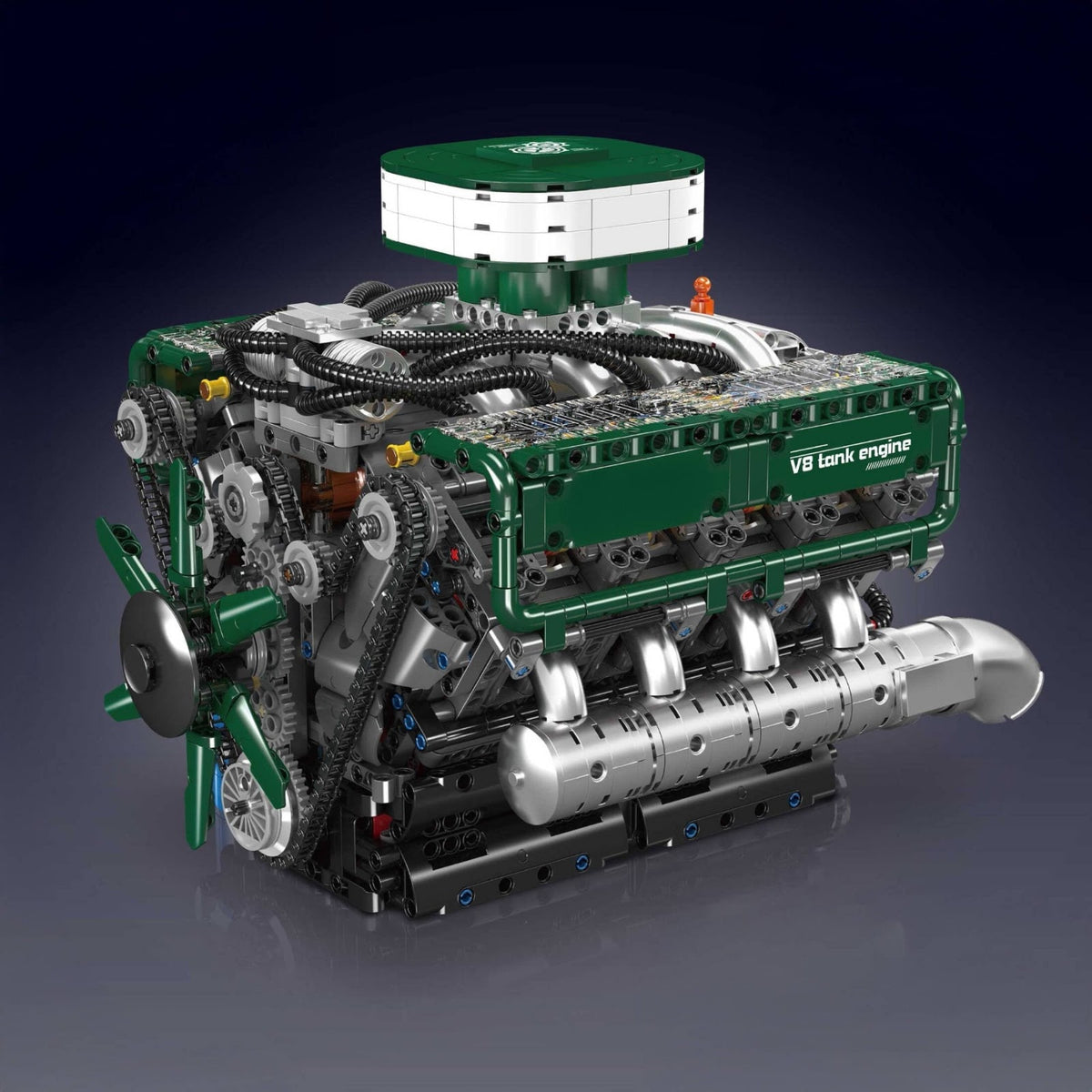 Mould King 10182 - Functional V8 Tank Engine - vue 4 | Power Blockz