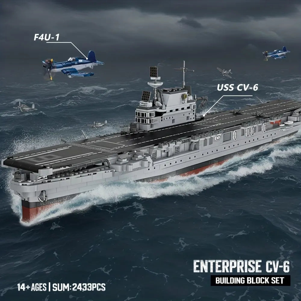 FC4206 - The USS CV-6 Enterprise Battleship - vue 2 | Power Blockz