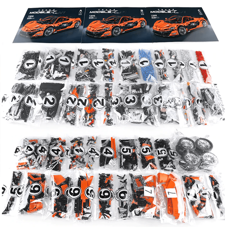 Mould King 13090S - Static Version - Orange Hybrid Hypercar P1 - vue 5 | Power Blockz