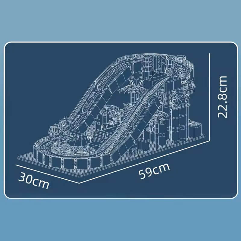 Mould King 11021 - Motorized Water Slide - vue 7 | Power Blockz