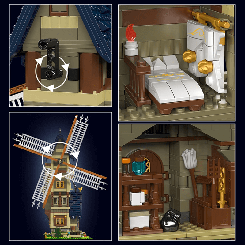 Mould King 10060 - Middle Ages Windmill - vue 5 | Power Blockz