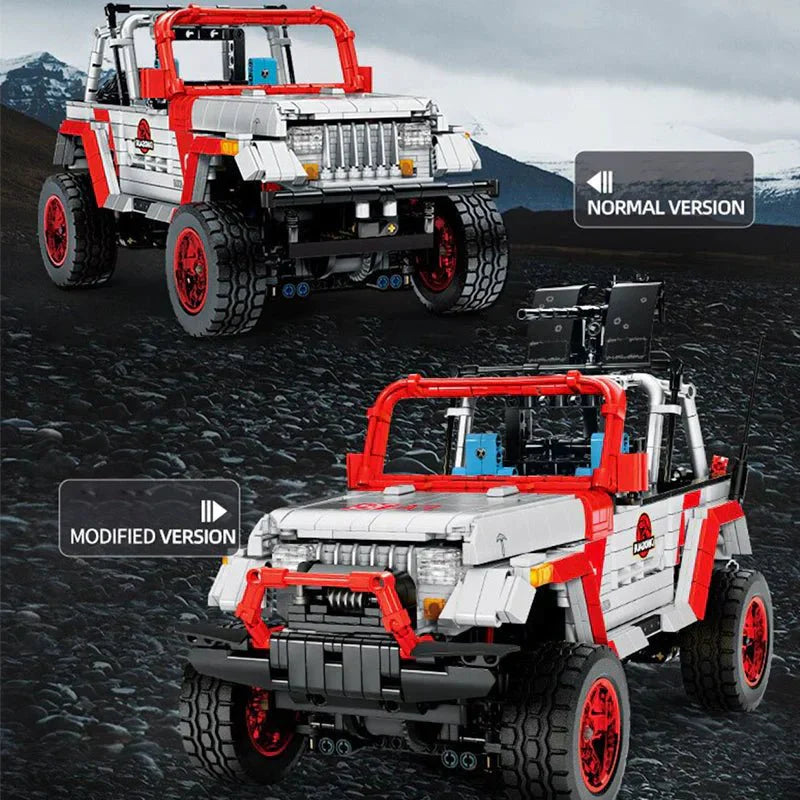 Sembo 701038 - Static Version - Jurassic Dino Expedition Off-Road 4x4 - vue 4 | Power Blockz
