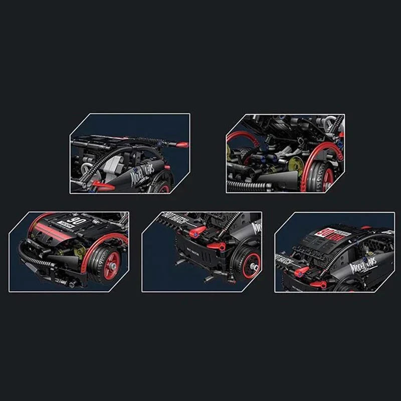 Mould King 18013 - Track-Spec JDM K20 Hot Hatch - vue 2 | Power Blockz