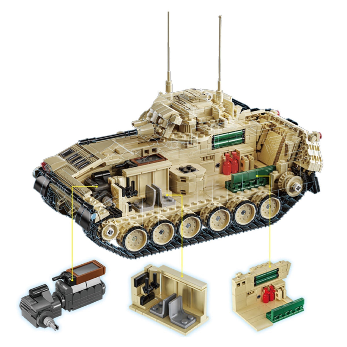 12GO 96007 - M2 Bradley Infantry Fighting Vehicle - vue 6 | Power Blockz