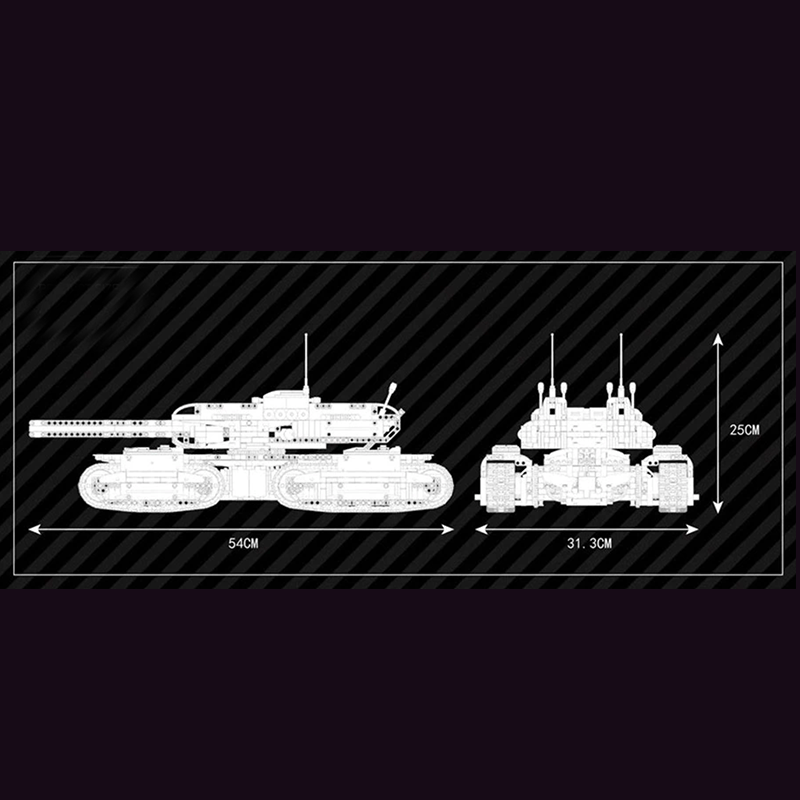 Mould King 20011 - Remote Controlled Army 4 Track Tank - vue 7 | Power Blockz
