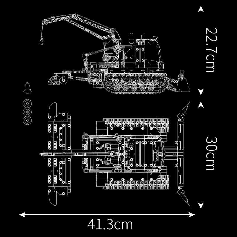 Mould King 17051 - Motorized Snowplow Truck - vue 2 | Power Blockz
