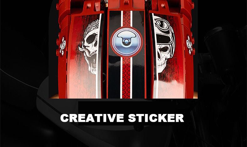 KBOX 10514 - Red Custom Chopper - vue 6 | Power Blockz