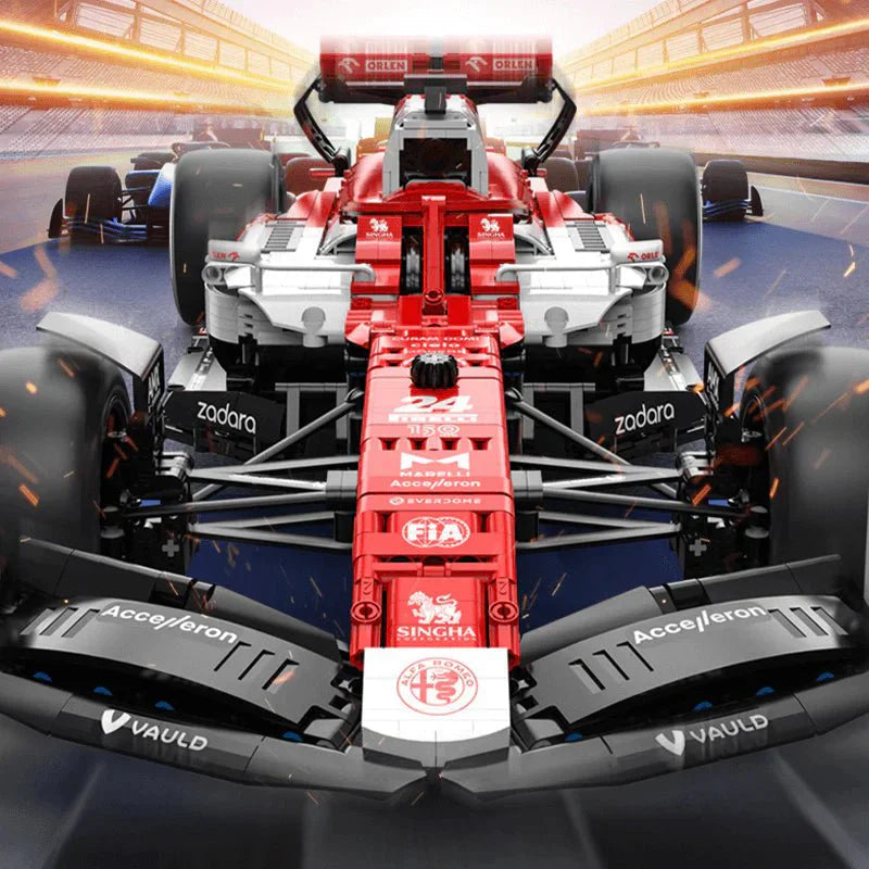 Rastar 94400 - Static Version - Official 2022 Alfa Romeo F1 - vue 8 | Power Blockz