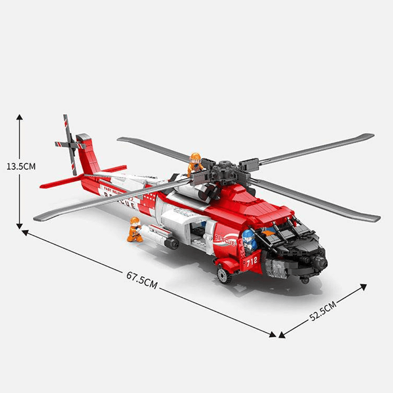 Reobrix 33026 - HH-60J Search And Rescue Aircraft - vue 8 | Power Blockz