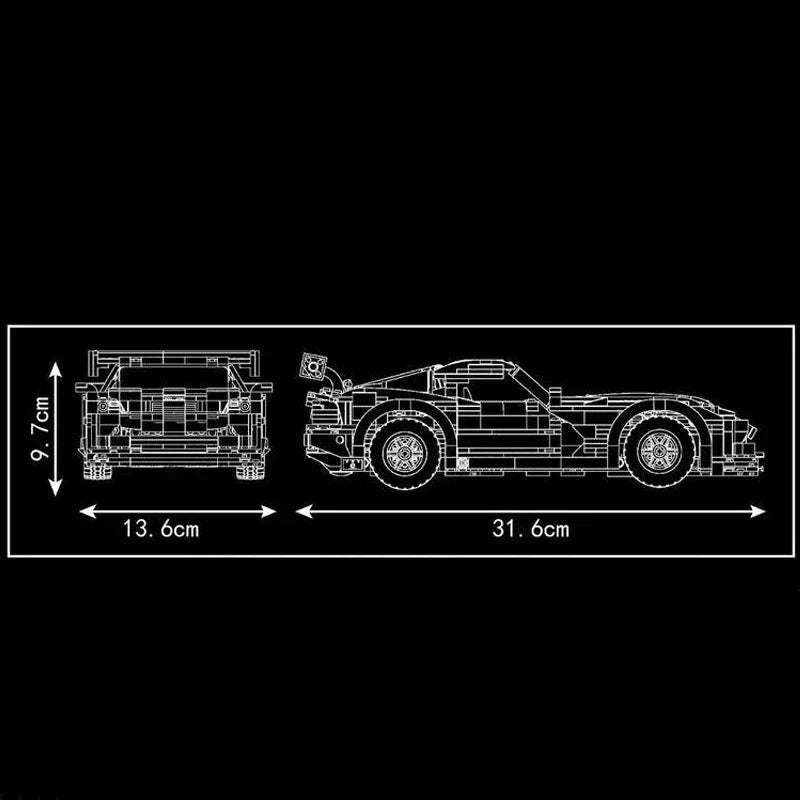 Mould King 10046 - ACR Viper American Supercar - vue 5 | Power Blockz